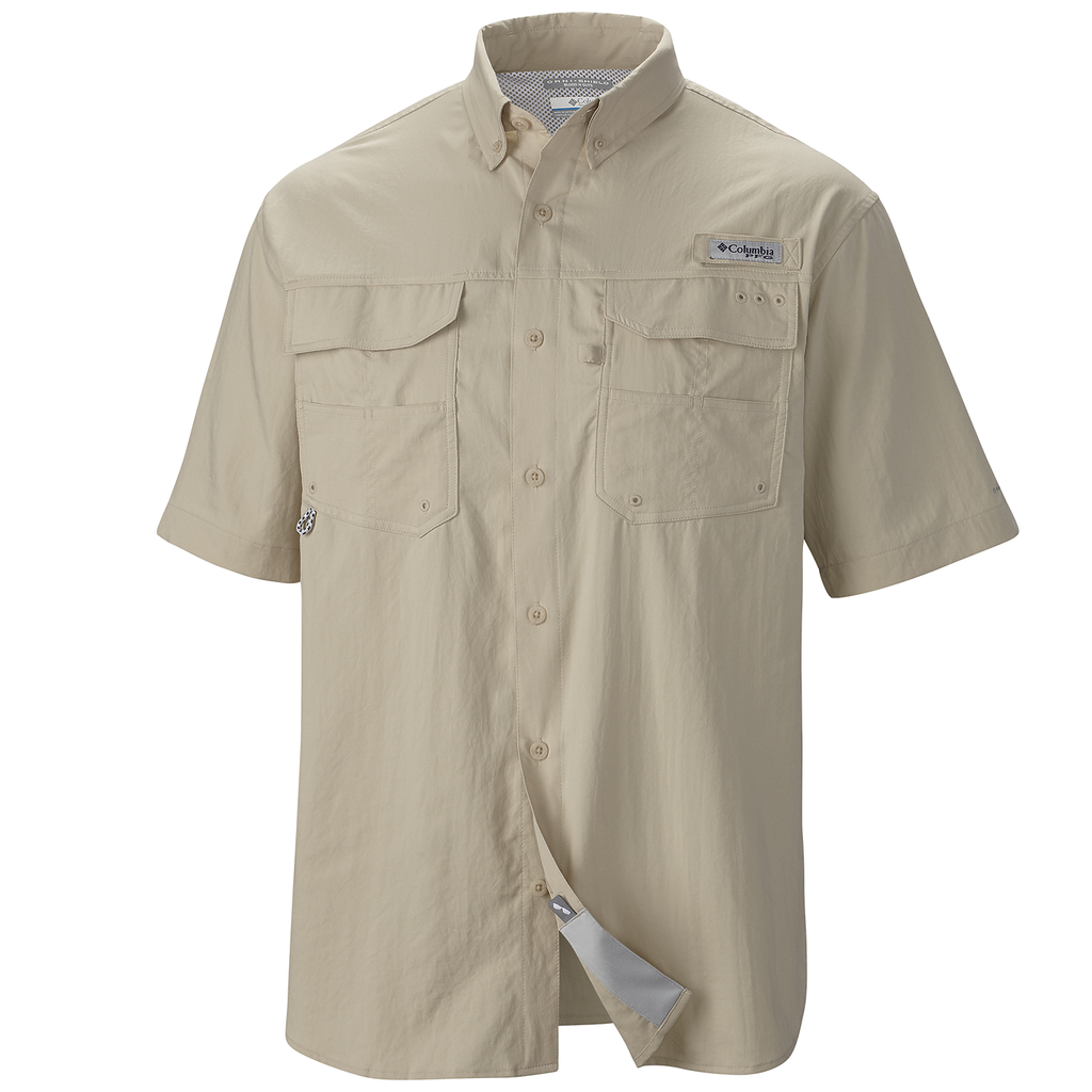 Columbia Shirt Men Size Medium Fishing Mallard & Claret Short Sleeve Button  Down