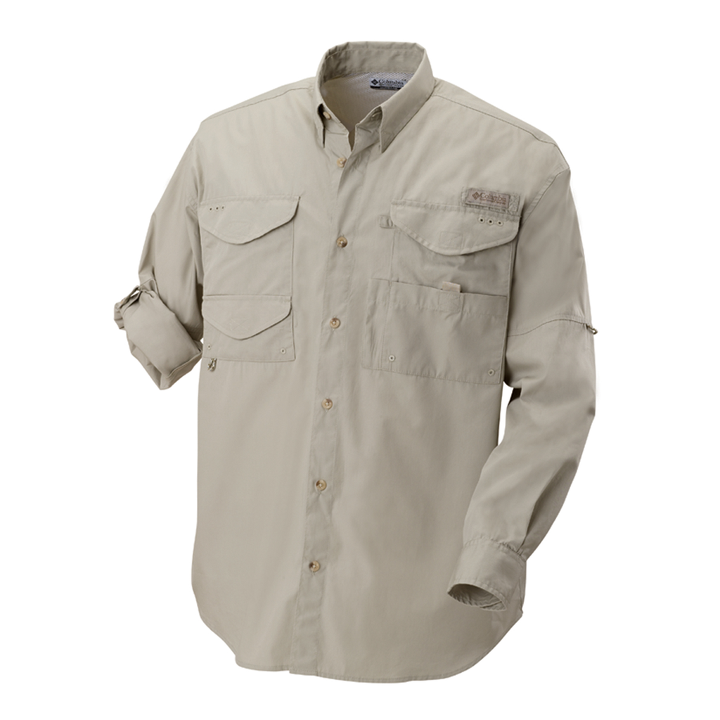 Columbia Men's PFG Bonehead Long Sleeve Shirt White Cap Large