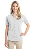 Port Authority® Ladies Stretch Pique Button-Front Shirt. L556